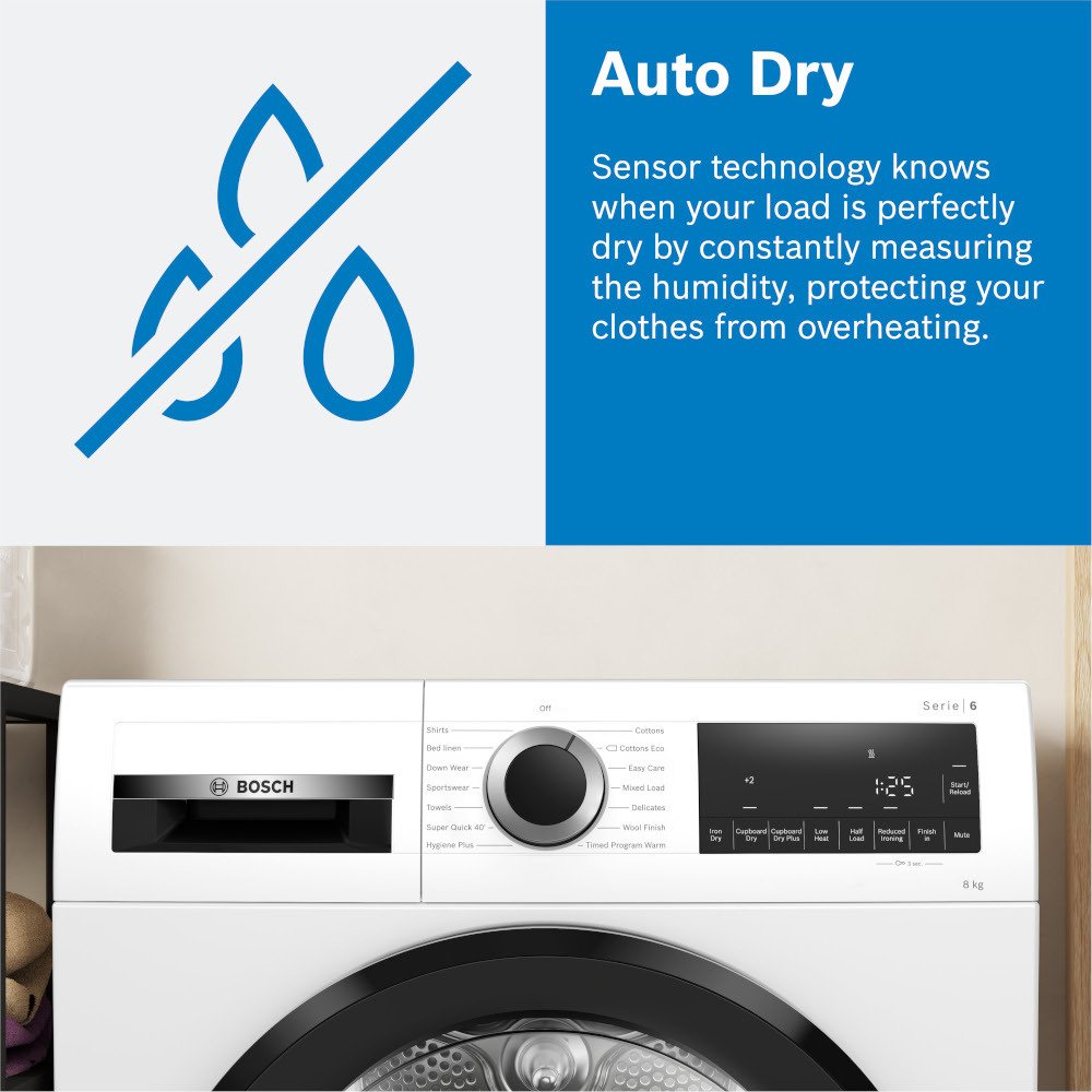 Bosch WTN83202GB Series 4 8Kg Condenser Tumble Dryer White - View 4