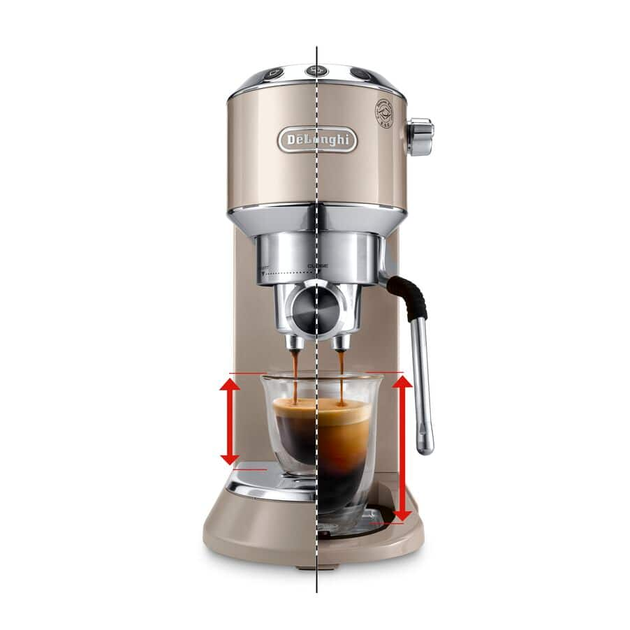 Delonghi EC885.BG Dedica Arte Manual Espresso Coffee maker with Milk Frother - Beige Gold - View 2
