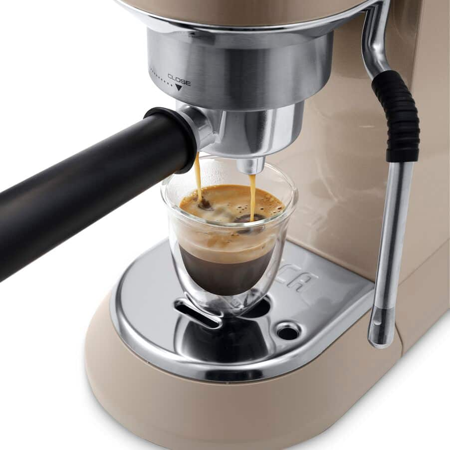 Delonghi EC885.BG Dedica Arte Manual Espresso Coffee maker with Milk Frother - Beige Gold - View 3