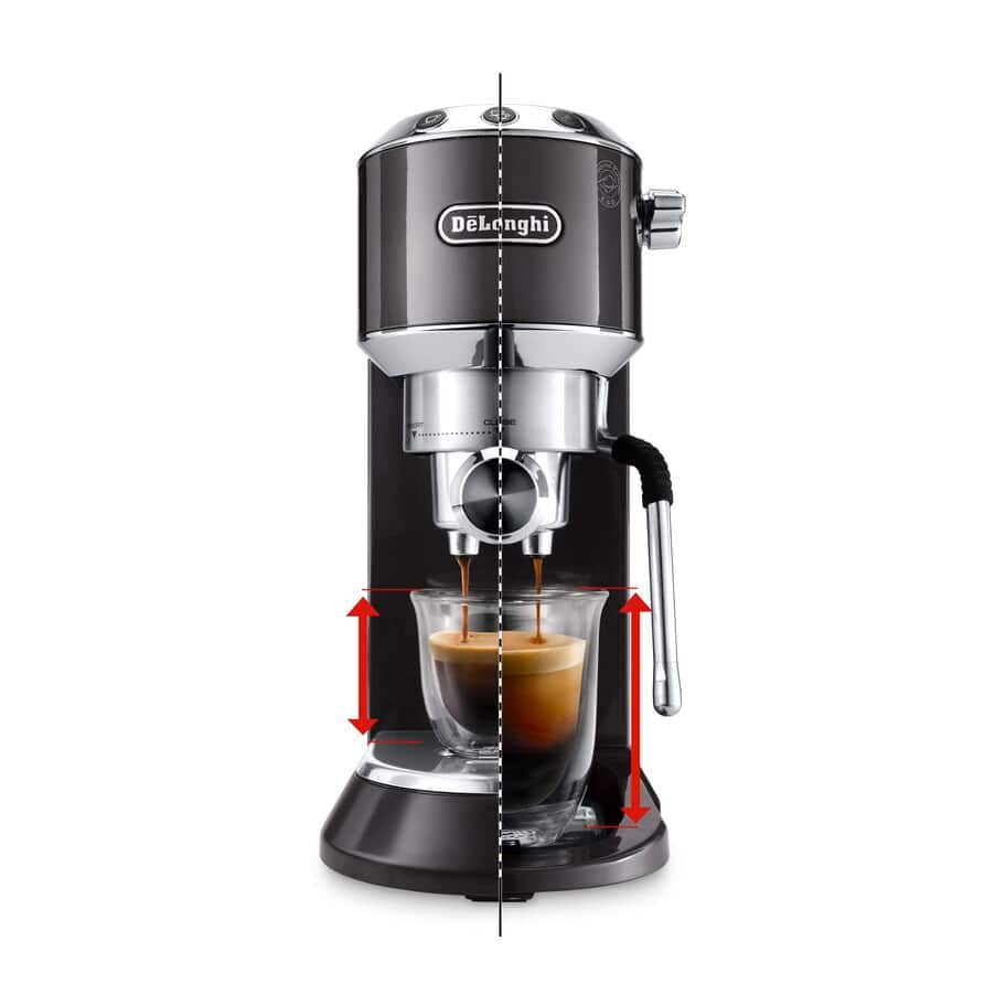 Delonghi EC885.GY Dedica Arte Manual Espresso Coffee maker with Milk Frother - Grey - View 2