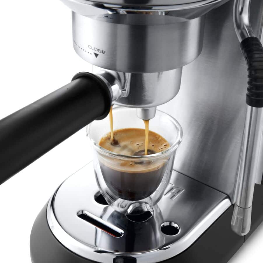 Delonghi EC885.M Dedica Arte Manual Espresso Coffee maker with Milk Frother - Silver - View 3