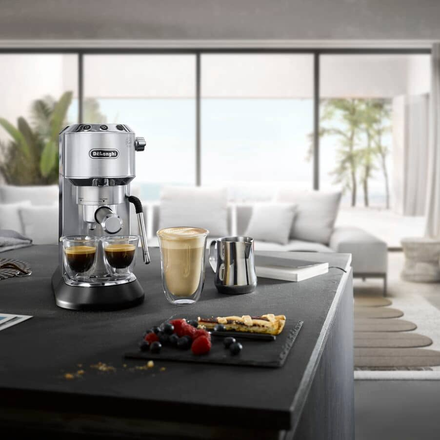 Delonghi EC885.M Dedica Arte Manual Espresso Coffee maker with Milk Frother - Silver - View 6