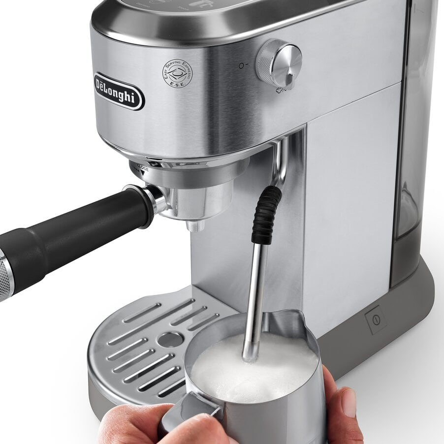 Delonghi EC890.M Dedica Duo with Advanced Milk Steam Wand Manual Espresso Machine Silver - View 5
