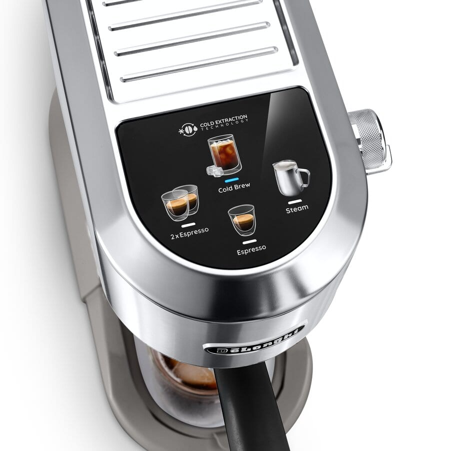 Delonghi EC890.M Dedica Duo with Advanced Milk Steam Wand Manual Espresso Machine Silver - View 3