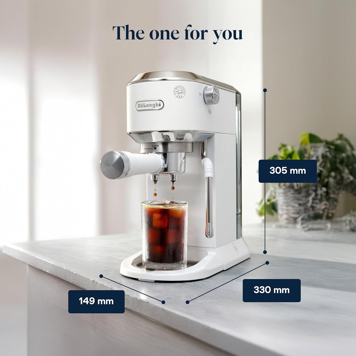 DeLonghi EC890.W Dedica Duo Manual Espresso Coffee Machine with Milk Frother White - View 2