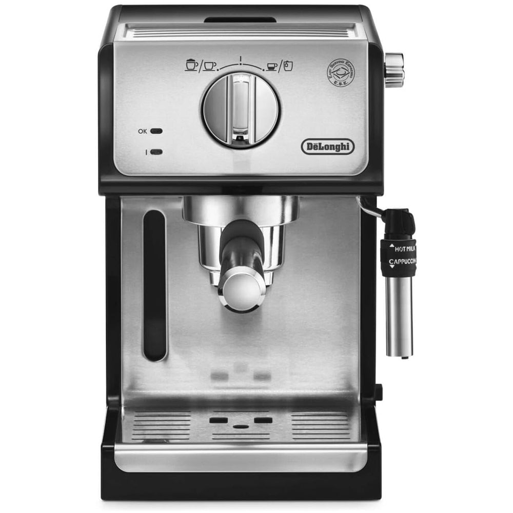 DeLonghi ECP35.31 Compact Manual Espresso Pump Coffee Machine Black and Silver - View 3