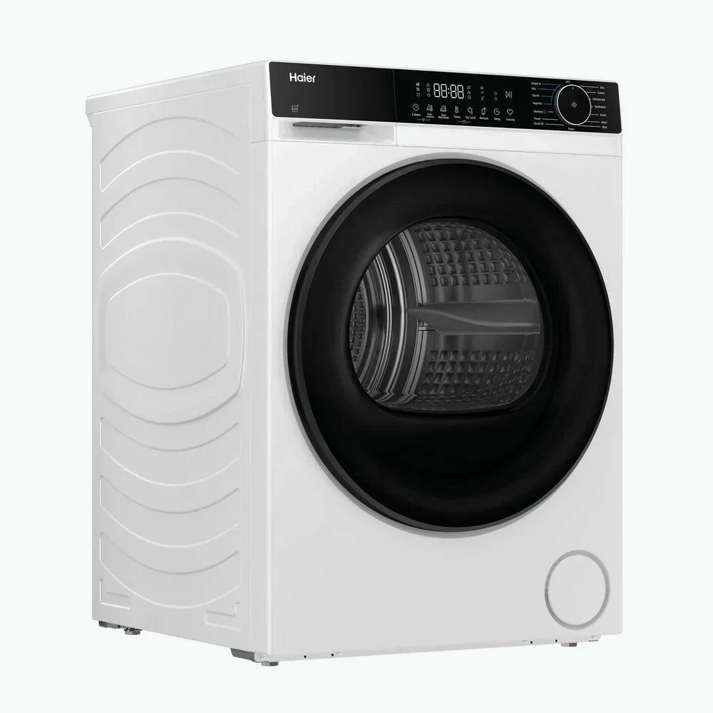Haier HD80-D357U1 8kg Freestanding Heat Pump Tumble Dryer White - D Rated - View 3