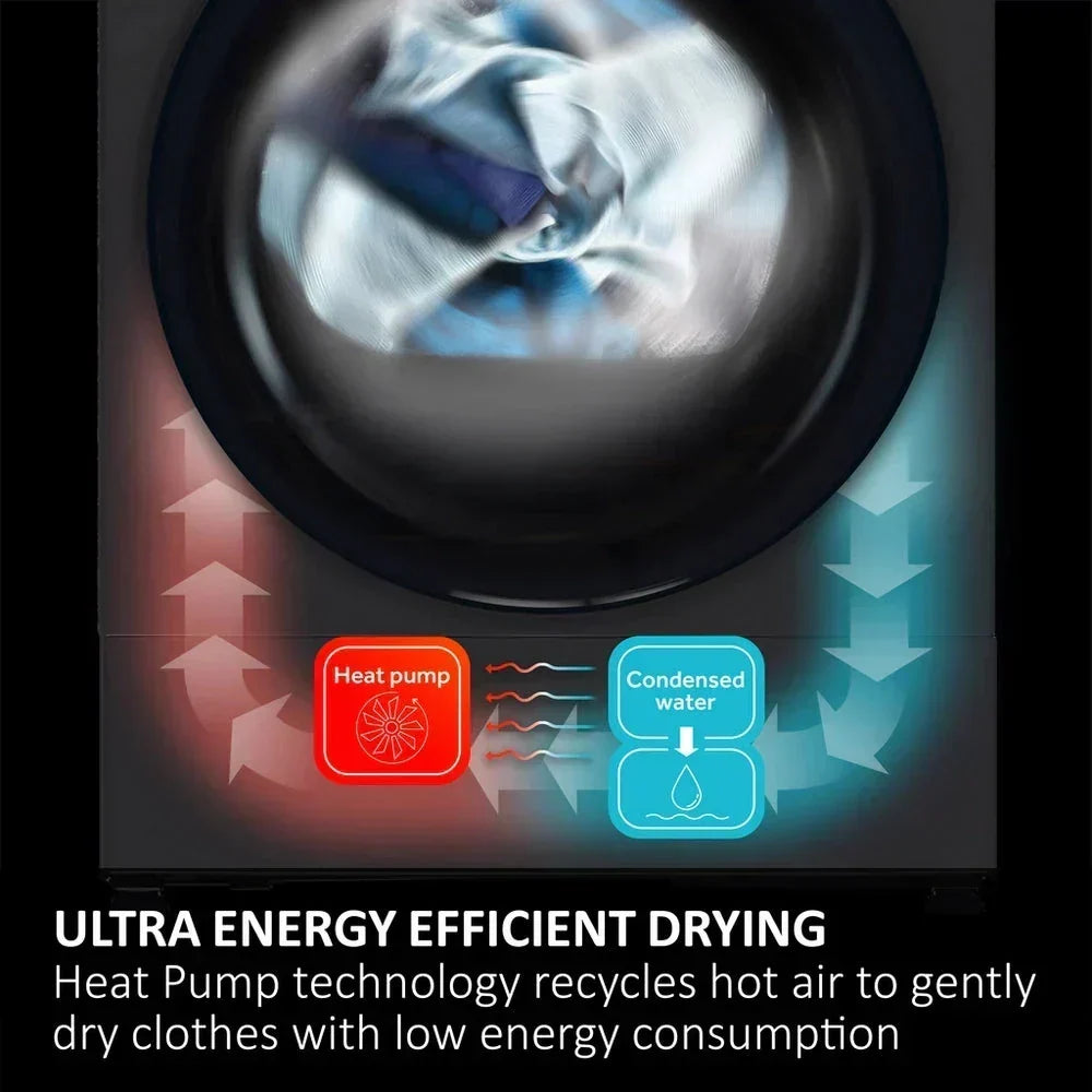 Haier HD80-D357U1 8kg Freestanding Heat Pump Tumble Dryer White - D Rated - View 9