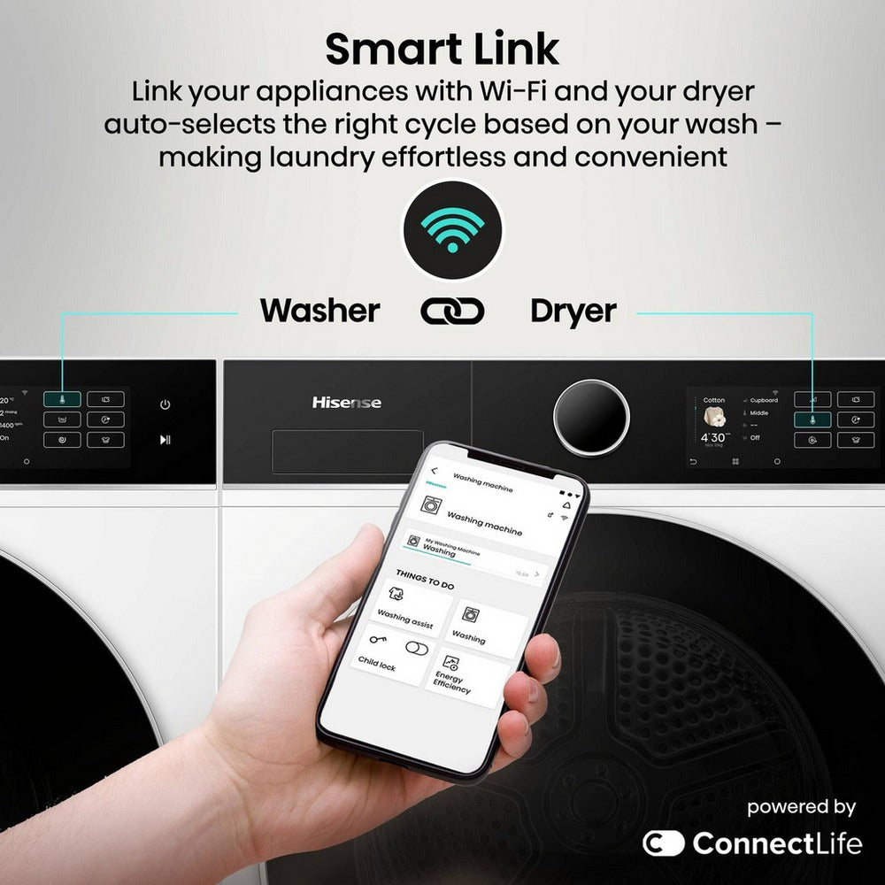 Hisense KitchenFit 5i Series WF5I9043BWFS 9kg 1400 Spin WiFi-enabled Freestanding Washing Machine White - View 20