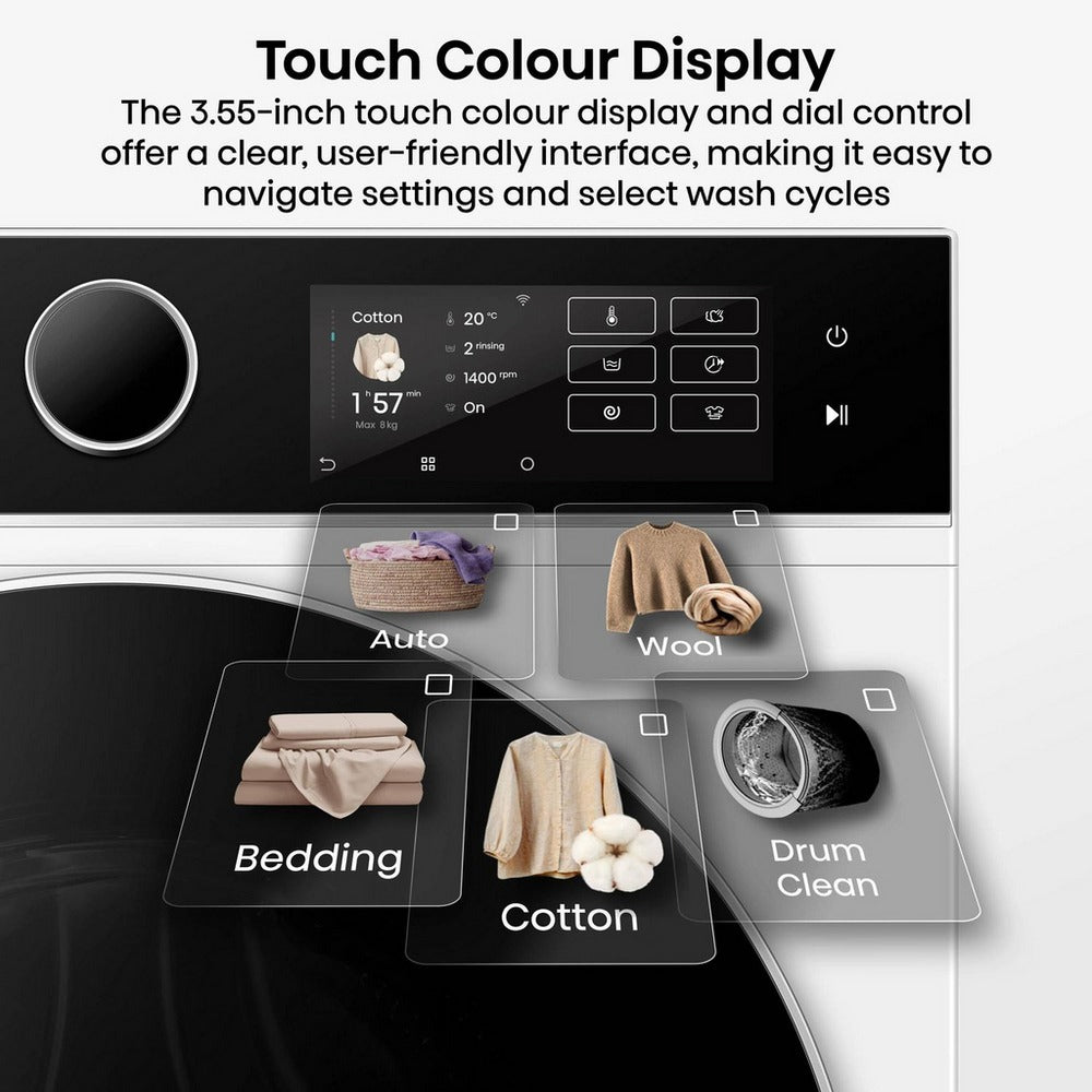 Hisense KitchenFit 5i Series WF5I9043BWFS 9kg 1400 Spin WiFi-enabled Freestanding Washing Machine White - View 13