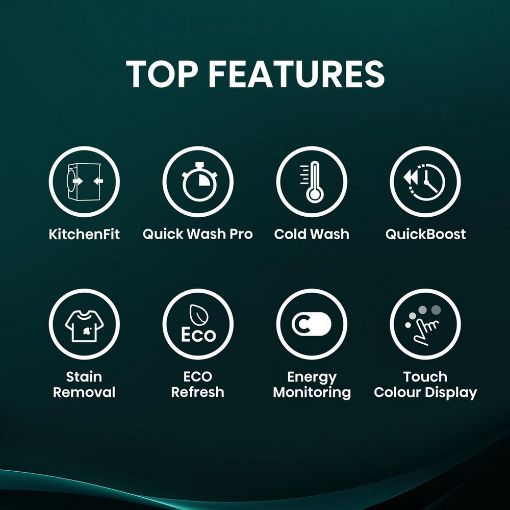 Hisense KitchenFit 5i Series WF5I9043BWFS 9kg 1400 Spin WiFi-enabled Freestanding Washing Machine White - View 3