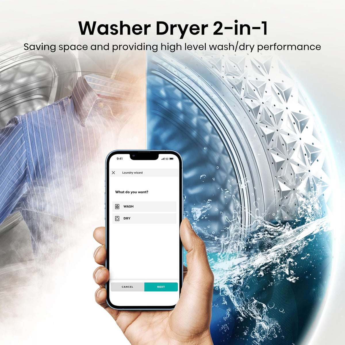 Hisense WD3S8043BW3 3S Series 8+5kg 1400 Spin WiFi-enabled Washer Dryer White - View 4