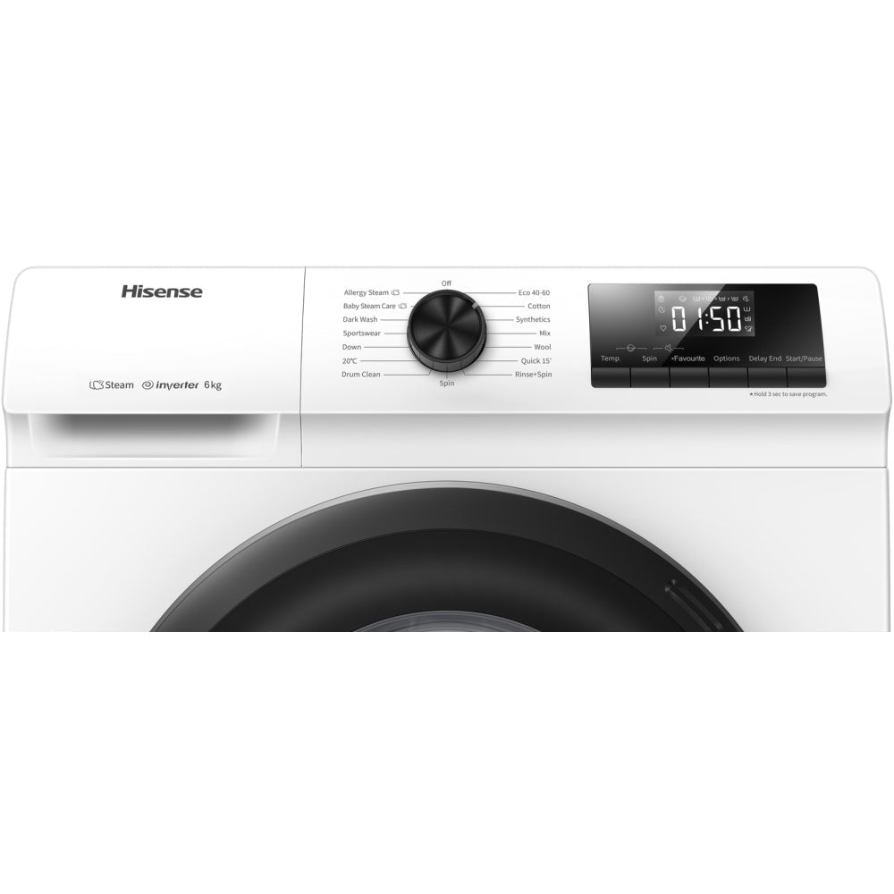 Hisense WFQP7012EVM 7kg 1200 Spin Freestanding Front Load Washing Machine White - View 3