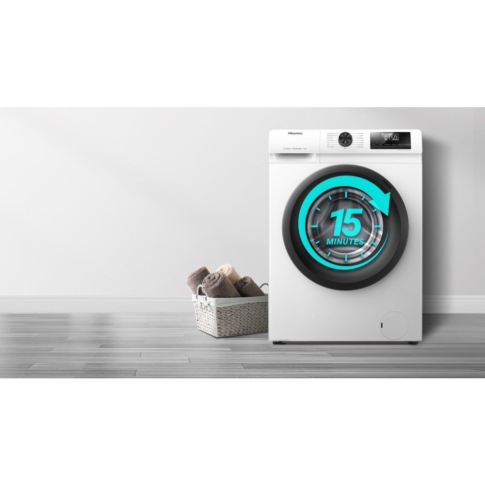 Hisense WFQP7012EVM 7kg 1200 Spin Freestanding Front Load Washing Machine White - View 7