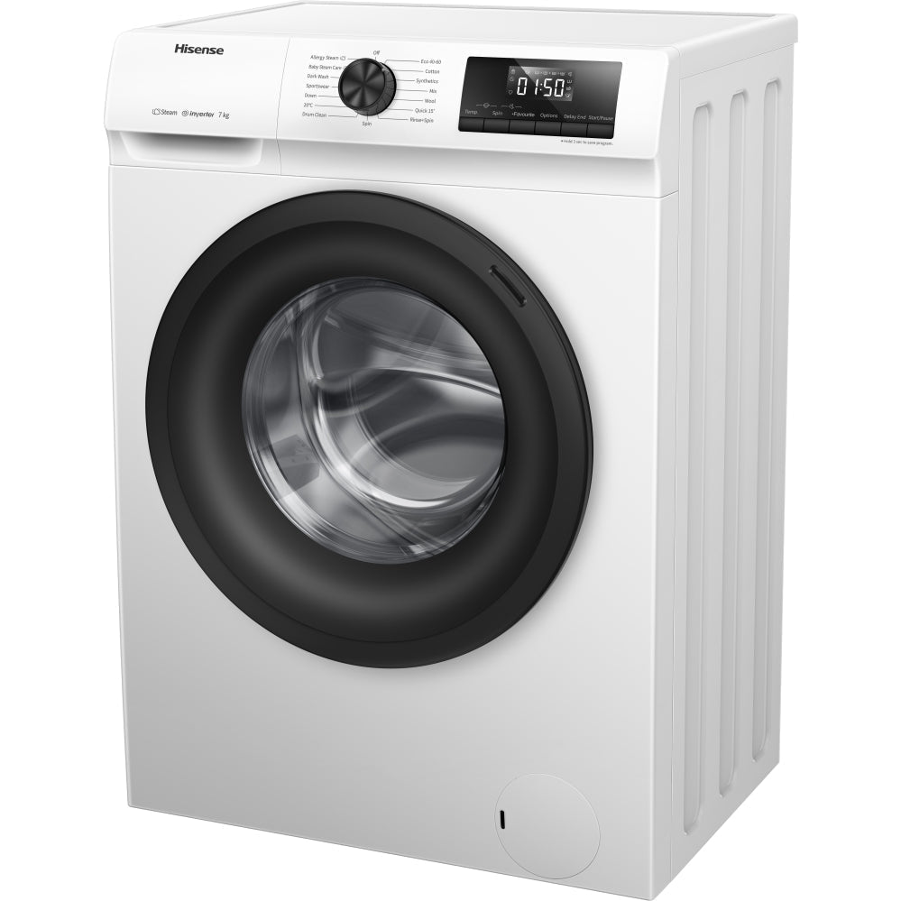 Hisense WFQP7012EVM 7kg 1200 Spin Freestanding Front Load Washing Machine White - View 9