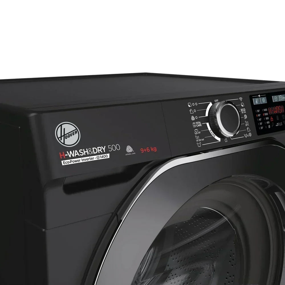 Hoover HD496AMBCB 1-80 H-WASH 500 WiFi Connected 9+6kg 1400 Spin Washer Dryer Black - View 4