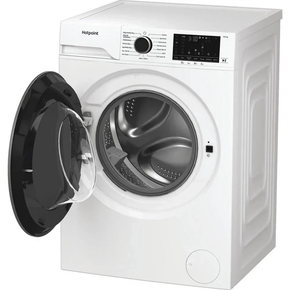 Hotpoint HBD9681ANTSTAIN 9+6kg 1400 Spin Freestanding Front Load Washer Dryer - White - View 2