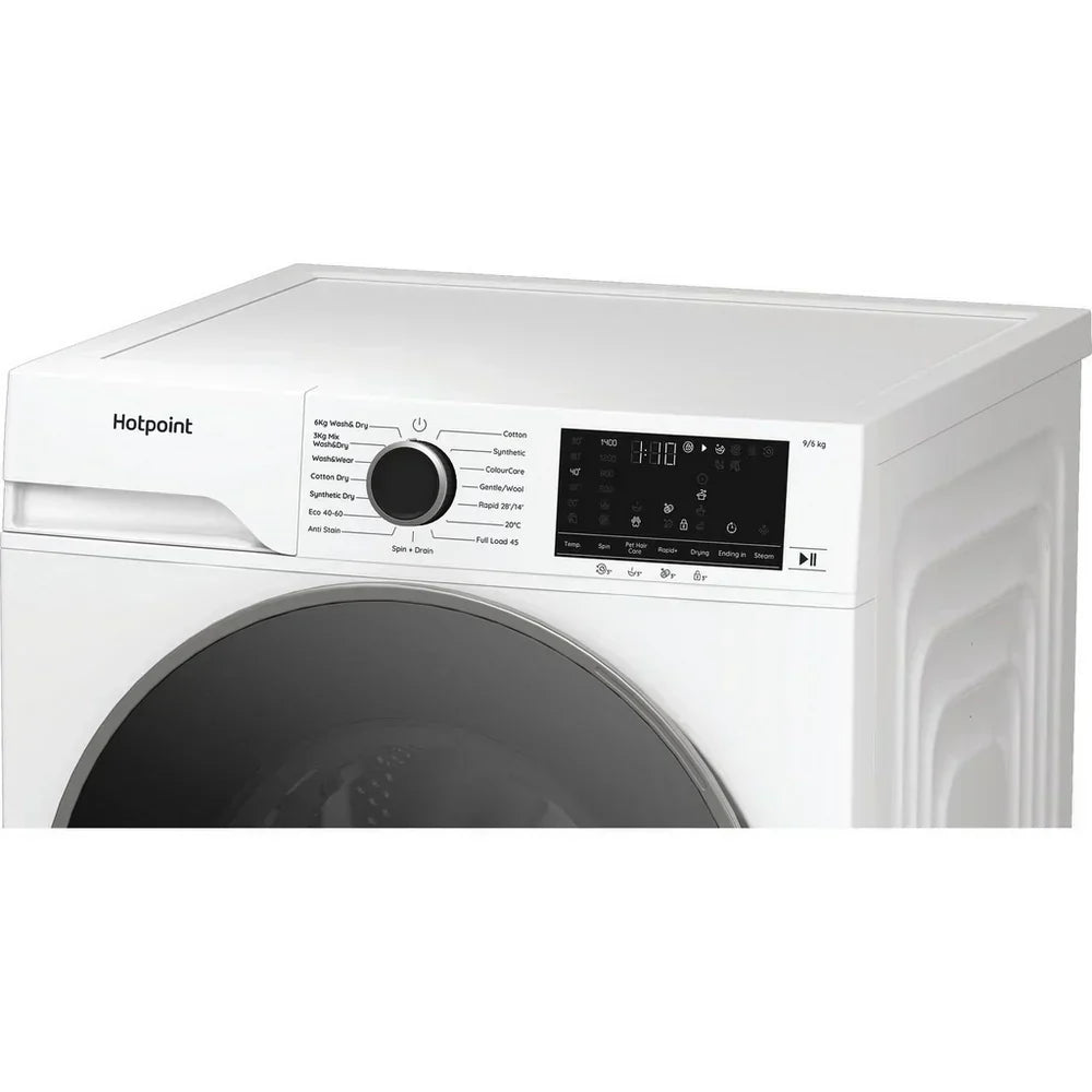 Hotpoint HBD9681ANTSTAIN 9+6kg 1400 Spin Freestanding Front Load Washer Dryer - White - View 3
