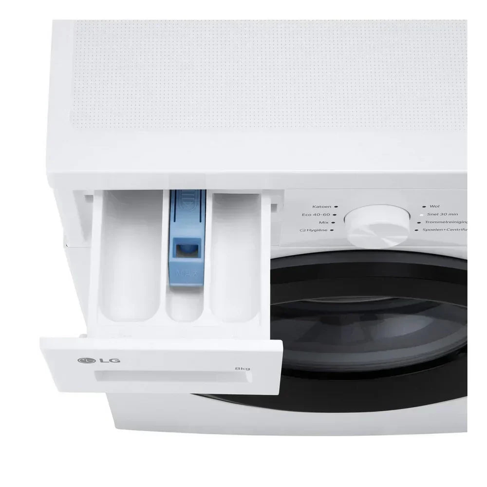LG F4A10S8NWK 8kg 1400 Spin Front Load Washing Machine White - A Rated - View 5
