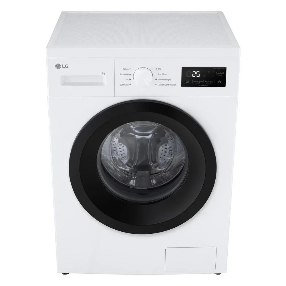 LG F4A10S8NWK 8kg 1400 Spin Front Load Washing Machine White - A Rated - View 4