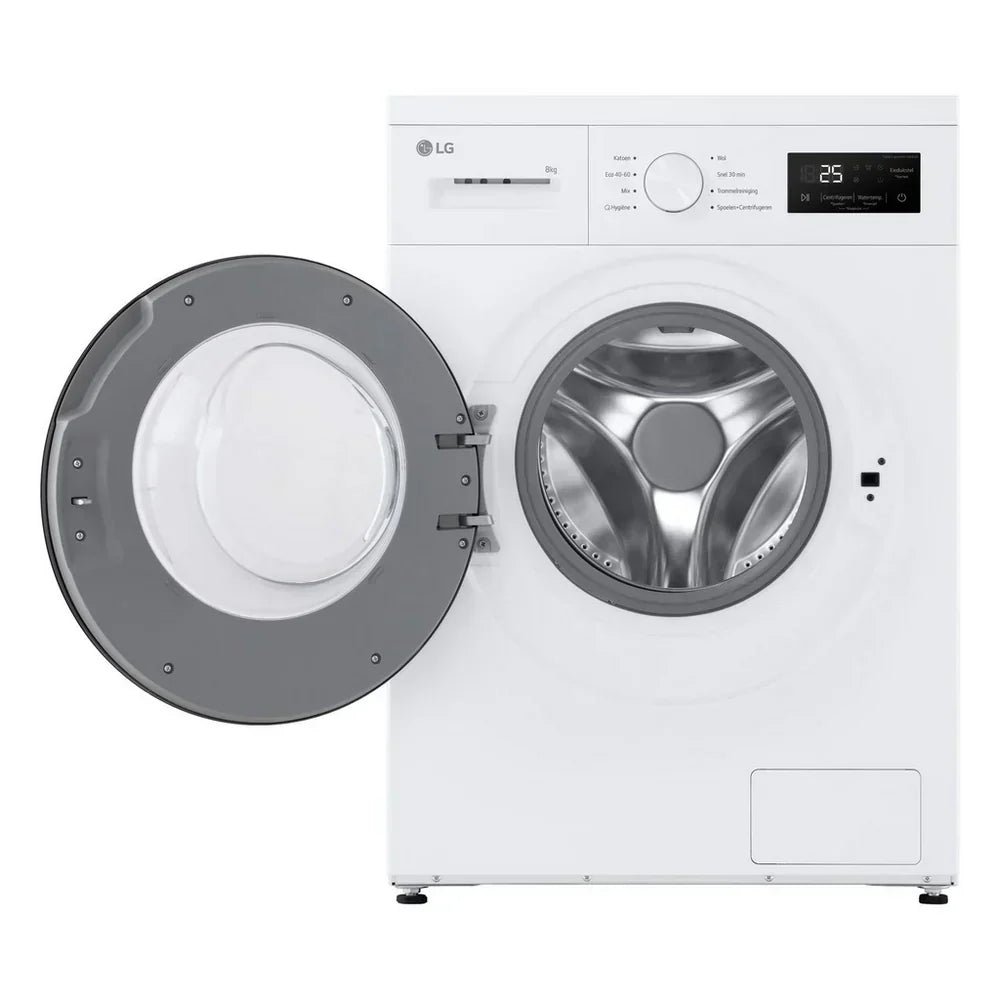 LG F4A10S8NWK 8kg 1400 Spin Front Load Washing Machine White - A Rated - View 2
