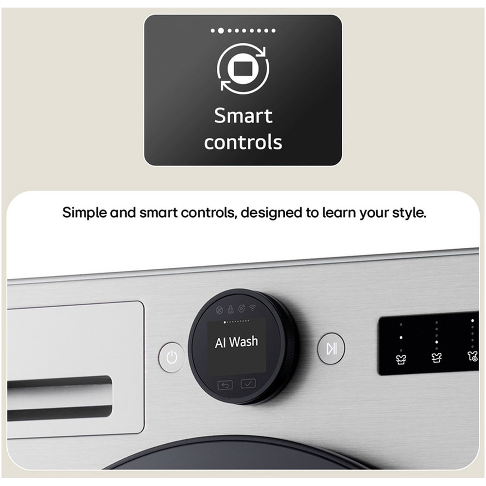 LG F4X7009TBB 9kg 1400 Spin AI Direct Drive Freestanding Washing Machine Black - View 8