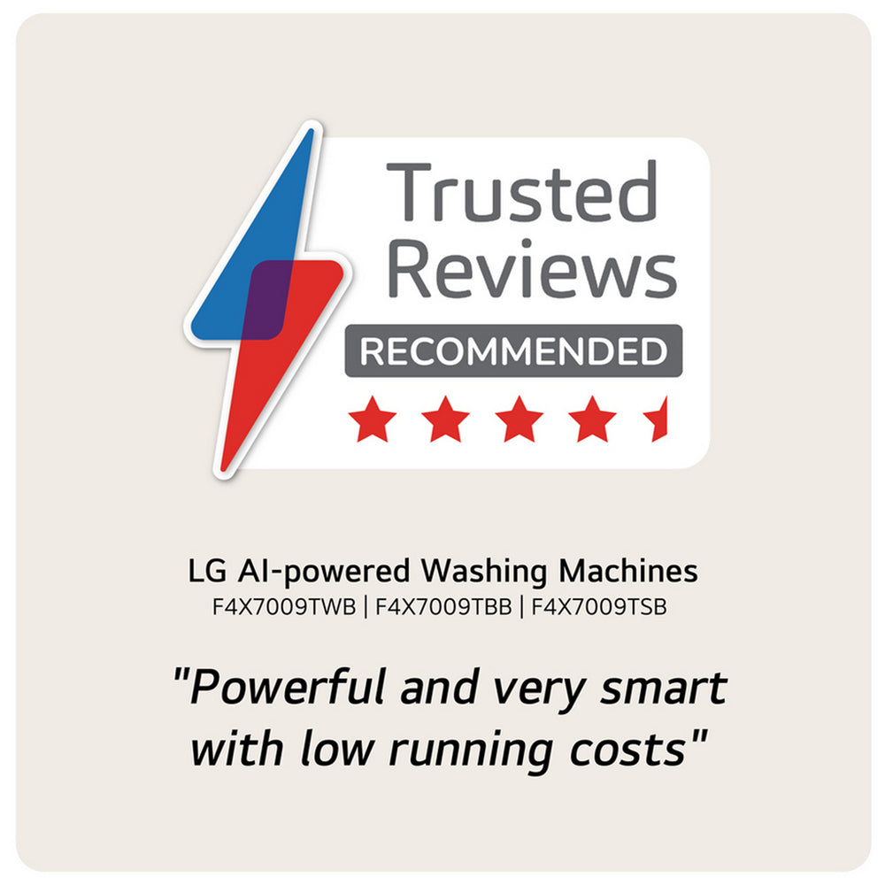 LG F4X7009TWB 9kg 1400 Spin AI Direct Drive Freestanding Washing Machine White - View 4