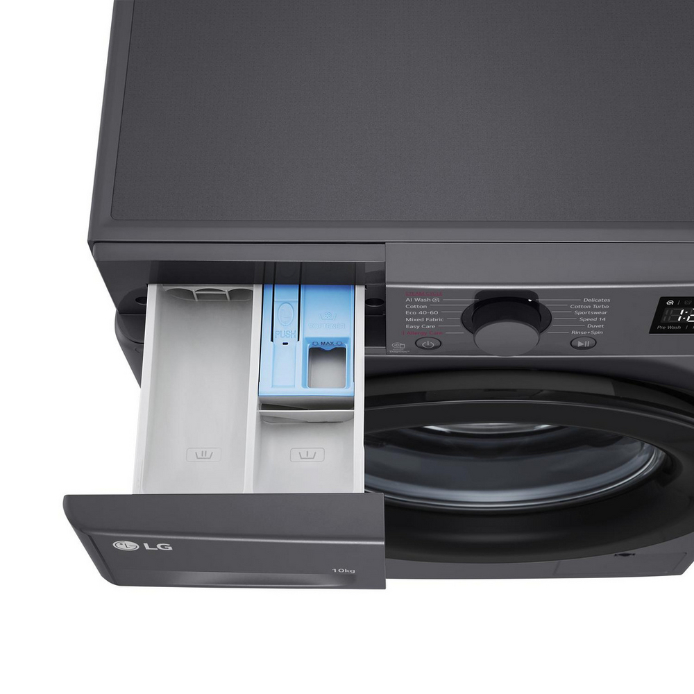 LG F4Y510GBLN1 10kg Steam 1400 Spin Freestanding Front Loading Washing Machine Slate Grey - View 7