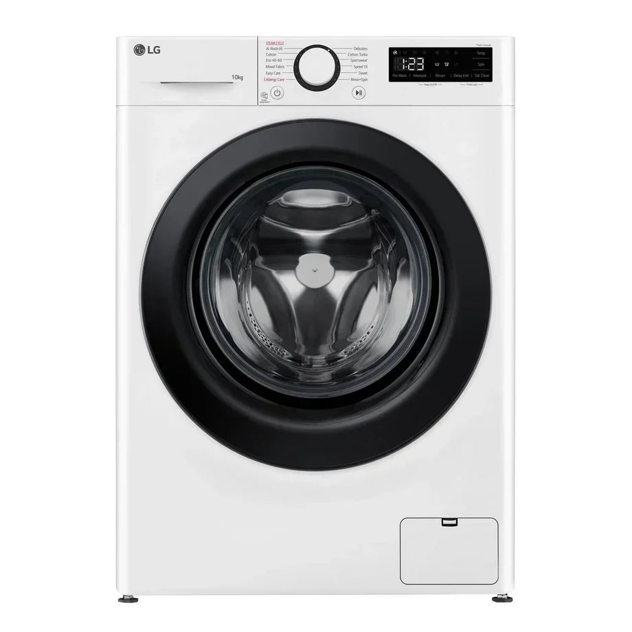LG F4Y510WBLN1 10kg Steam 1400 Spin Freestanding Front Load Washing Machine White - A Rated