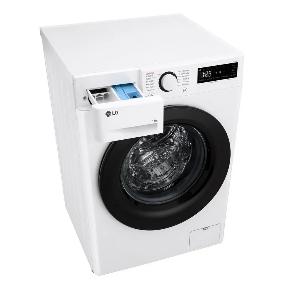 LG F4Y511WBLN1 11kg Steam 1400 Spin Freestanding Front Load Washing Machine White - A Rated - View 14