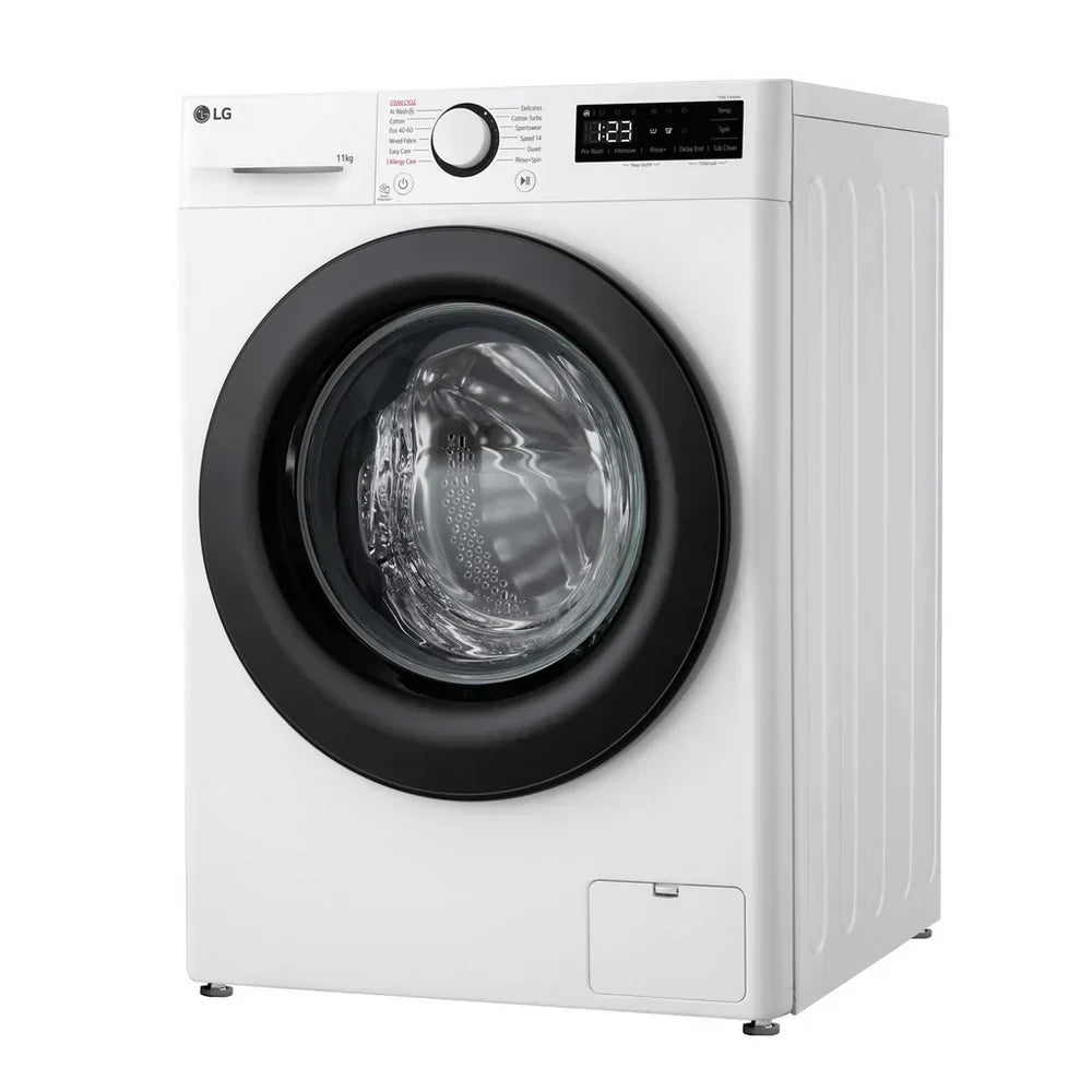 LG F4Y511WBLN1 11kg Steam 1400 Spin Freestanding Front Load Washing Machine White - A Rated - View 7
