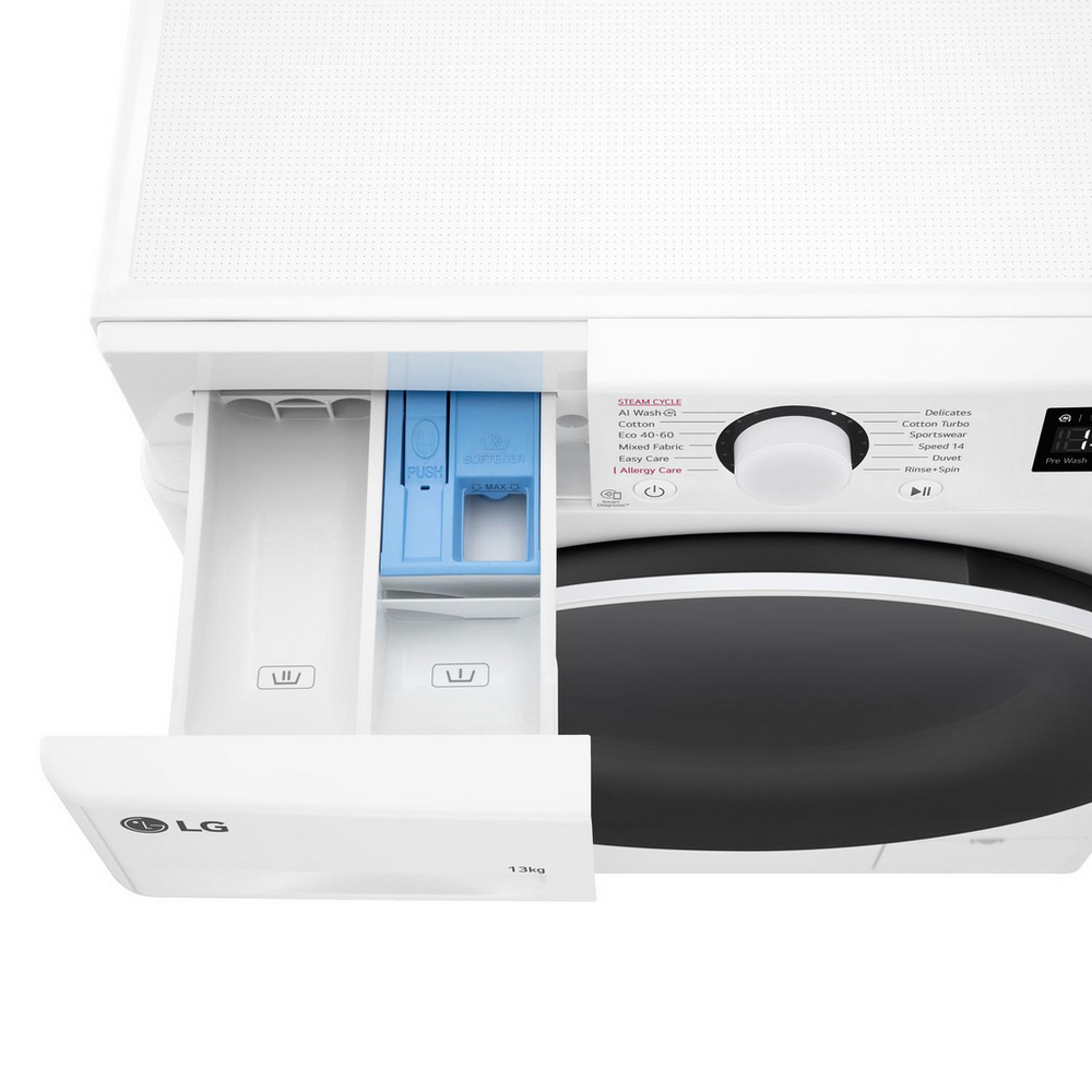 LG F4Y513WWLN1 13kg 1400 Spin AI Direct Drive Freestanding Washing Machine White - View 13