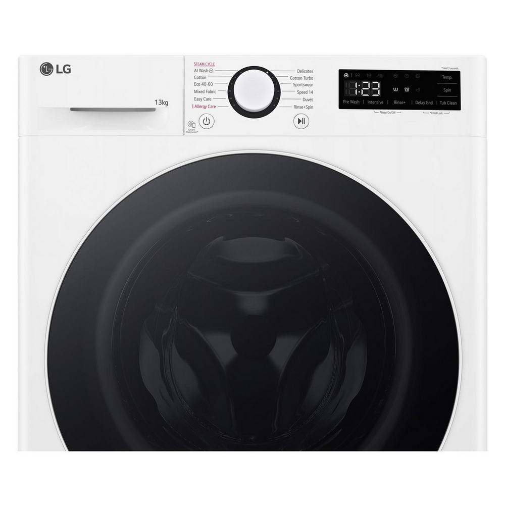 LG F4Y513WWLN1 13kg 1400 Spin AI Direct Drive Freestanding Washing Machine White - View 3