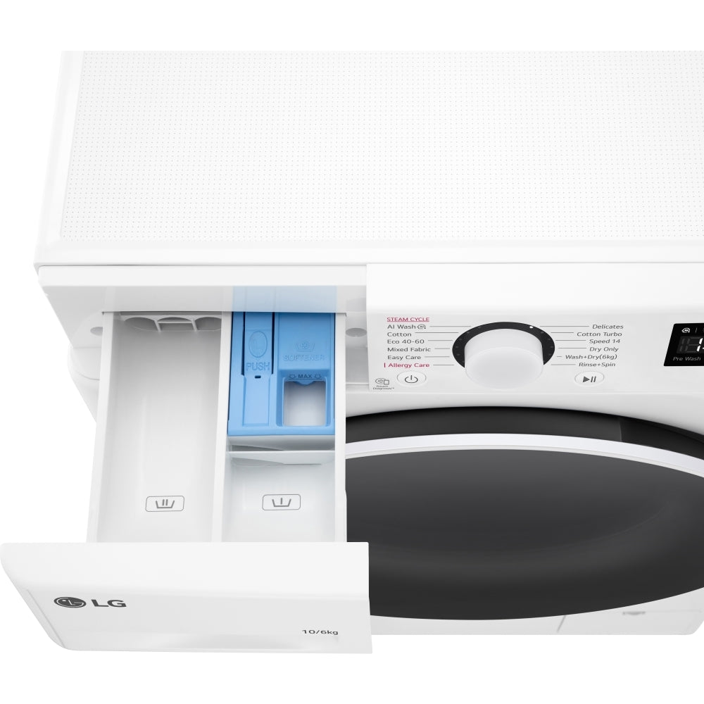 LG FWY606WWLN1 10+6kg 1400 Spin Washer Dryer White - View 3