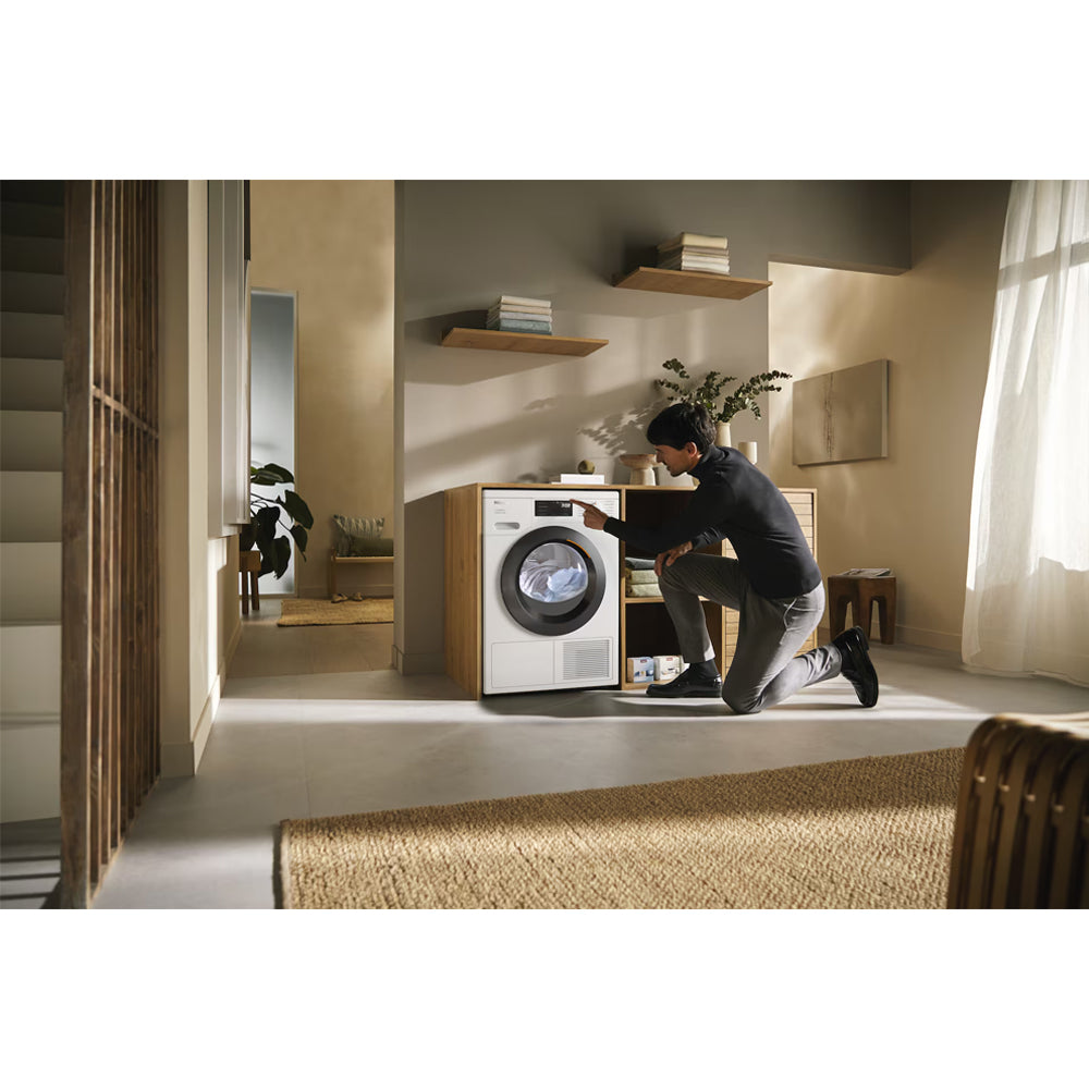 Miele TEC645WP EcoSpeed 8kg Freestanding Heat Pump Tumble Dryer Lotus White - View 5