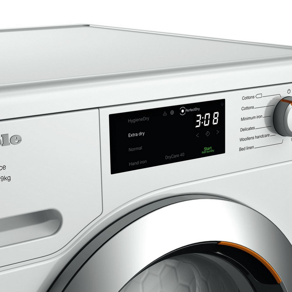 Miele TEH785 WP 9kg EcoSpeed Heat Pump Tumble Dryer White - View 4