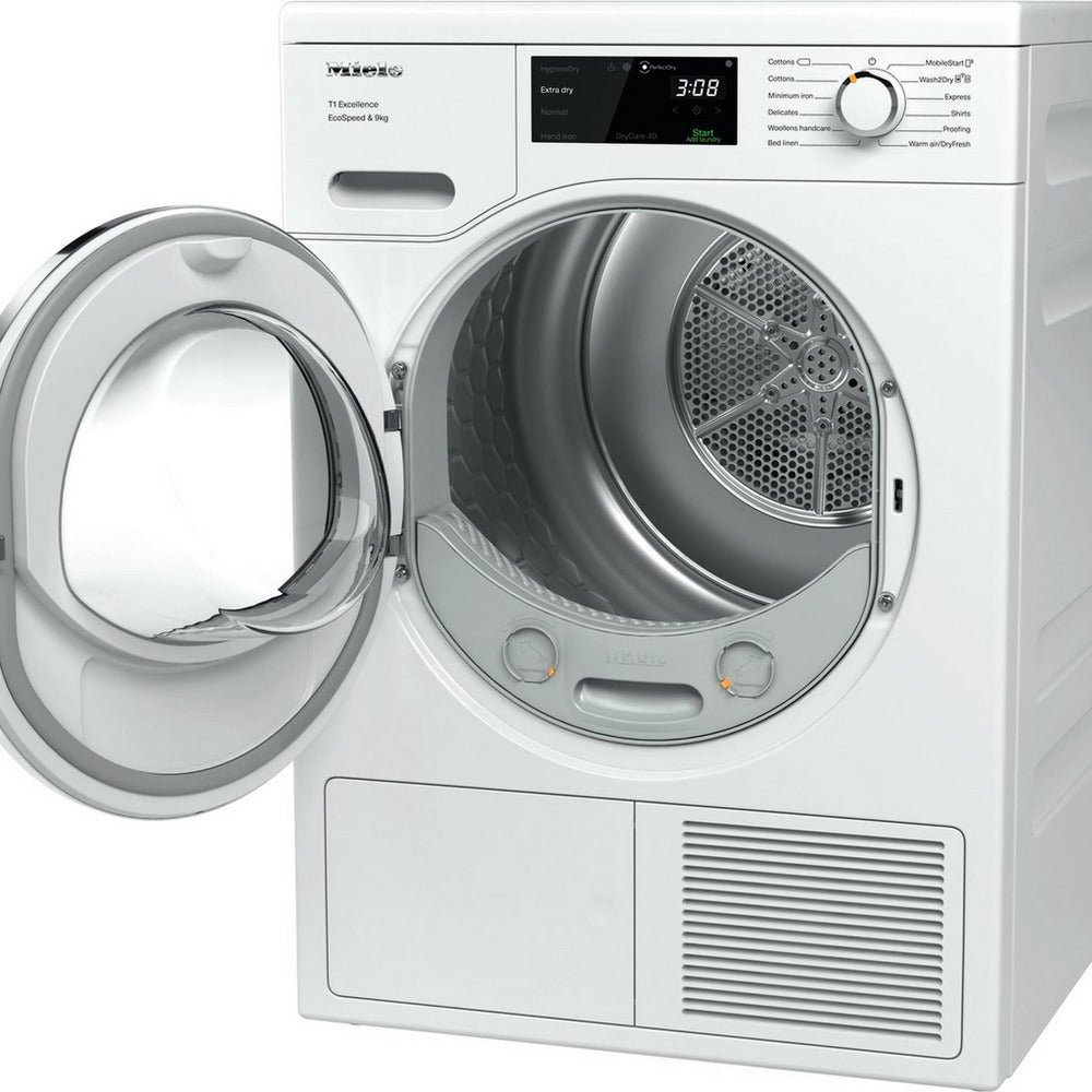 Miele TEH785 WP 9kg EcoSpeed Heat Pump Tumble Dryer White - View 3