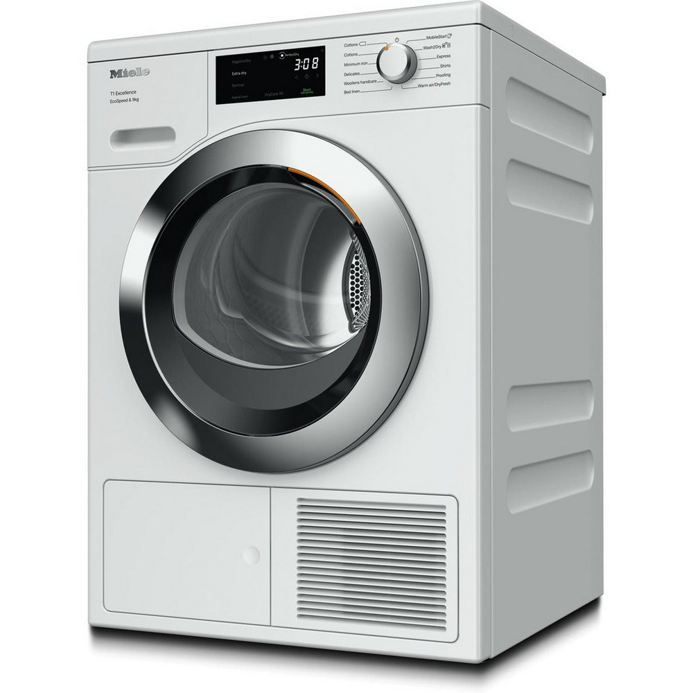 Miele TEH785 WP 9kg EcoSpeed Heat Pump Tumble Dryer White - View 2