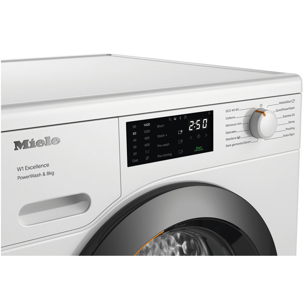 Miele WEB365 WCS PowerWash 8kg 1400 Spin Freestanding Washing Machine Lotus White - View 4