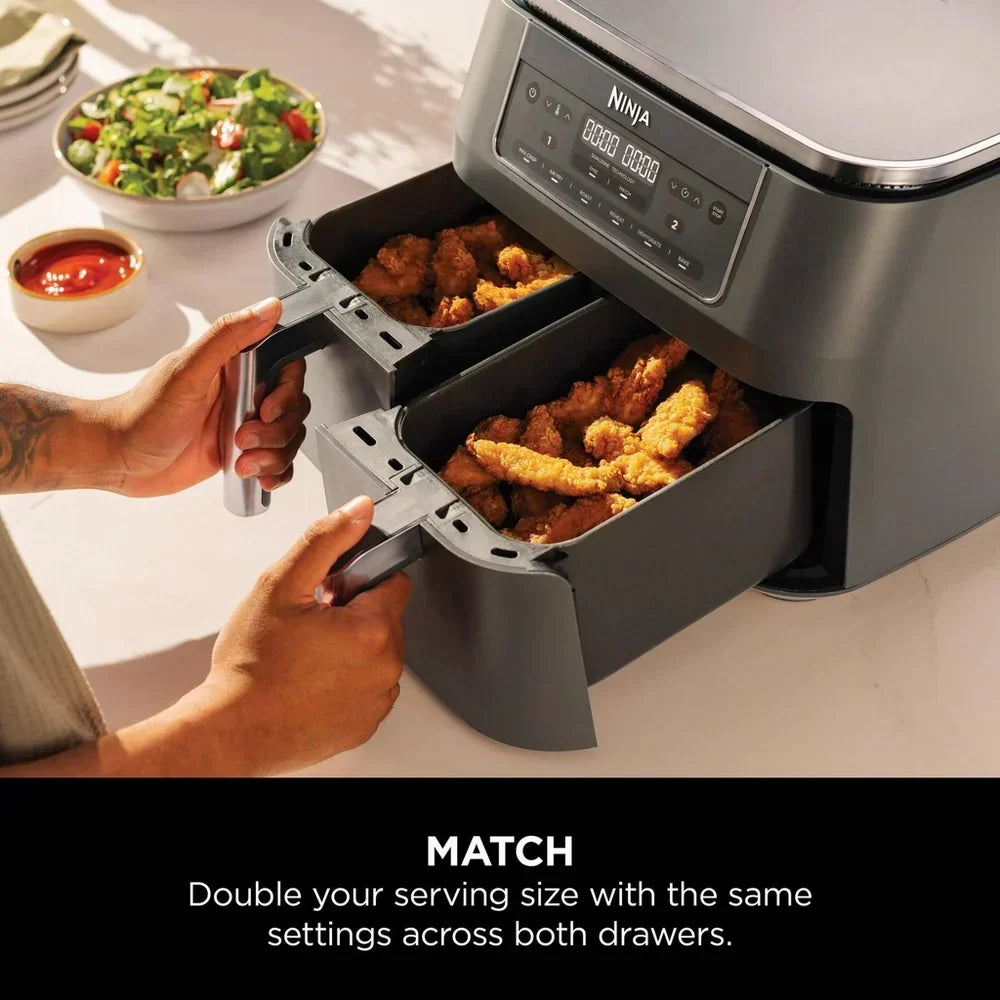 Ninja 6 in 1 Dual Zone Air Fryer 7.6L DZ300UK - Gun Metal Grey - View 4
