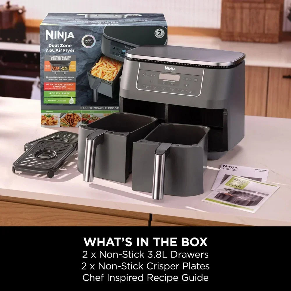 Ninja 6 in 1 Dual Zone Air Fryer 7.6L DZ300UK - Gun Metal Grey - View 10