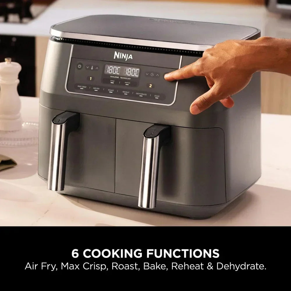 Ninja 6 in 1 Dual Zone Air Fryer 7.6L DZ300UK - Gun Metal Grey - View 5