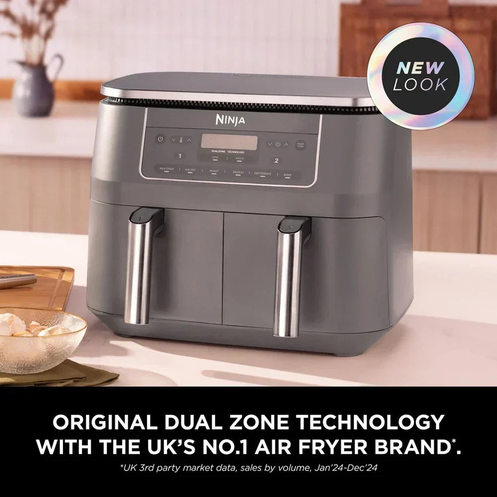 Ninja 6 in 1 Dual Zone Air Fryer 7.6L DZ300UK - Gun Metal Grey - View 2