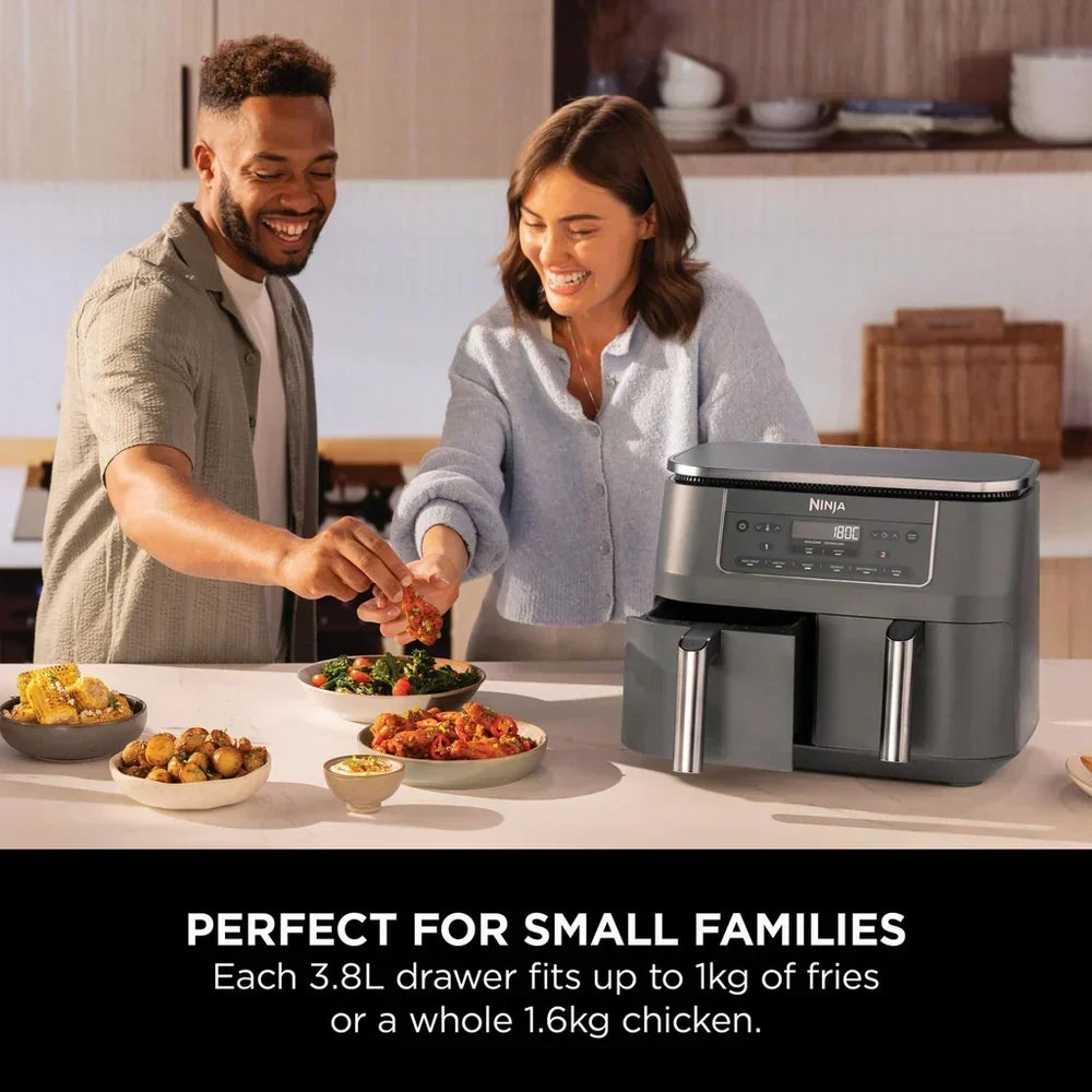 Ninja 6 in 1 Dual Zone Air Fryer 7.6L DZ300UK - Gun Metal Grey - View 7