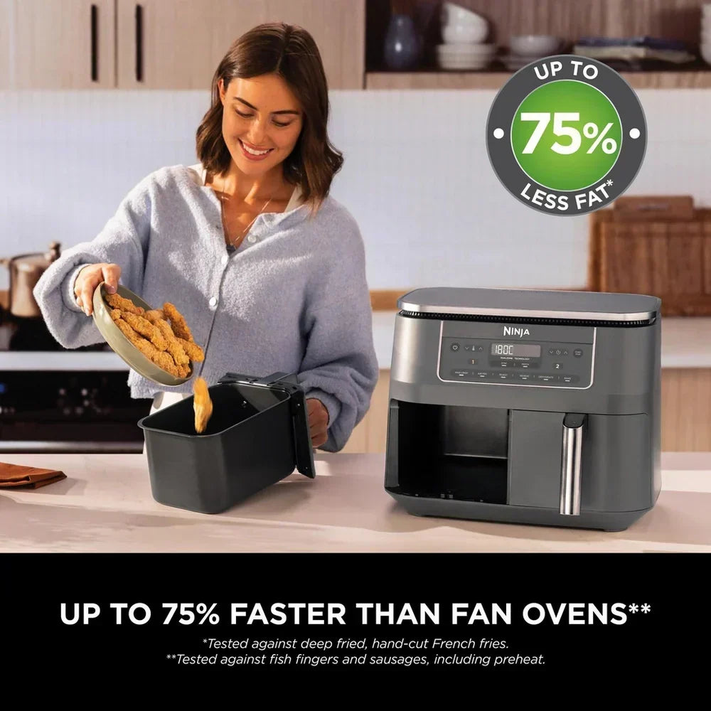 Ninja 6 in 1 Dual Zone Air Fryer 7.6L DZ300UK - Gun Metal Grey - View 6