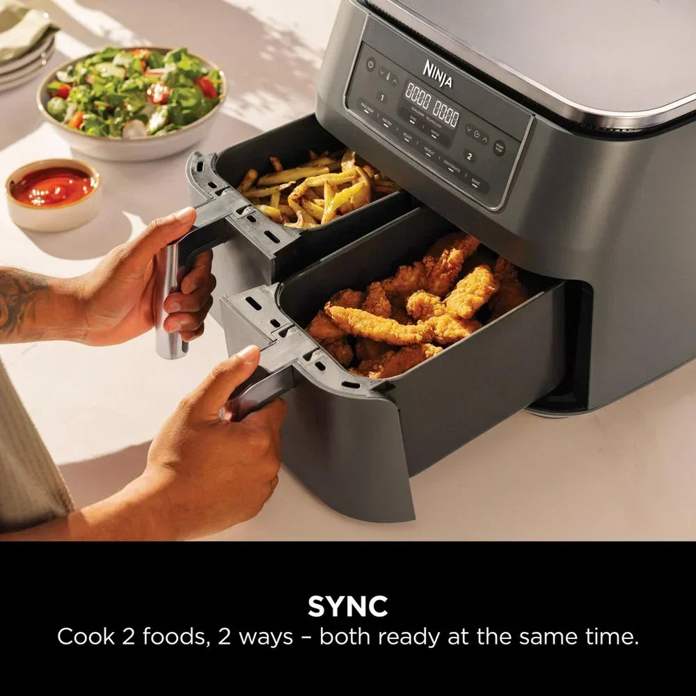 Ninja 6 in 1 Dual Zone Air Fryer 7.6L DZ300UK - Gun Metal Grey - View 3