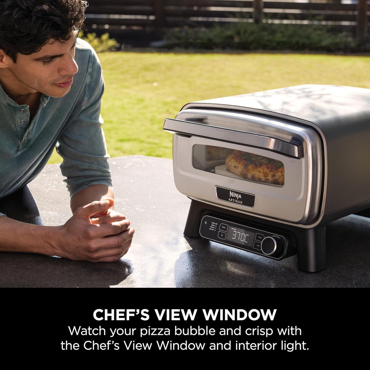 Ninja Artisan MO201UK Electric Outdoor Pizza Oven and Air Fryer - Grey - View 4