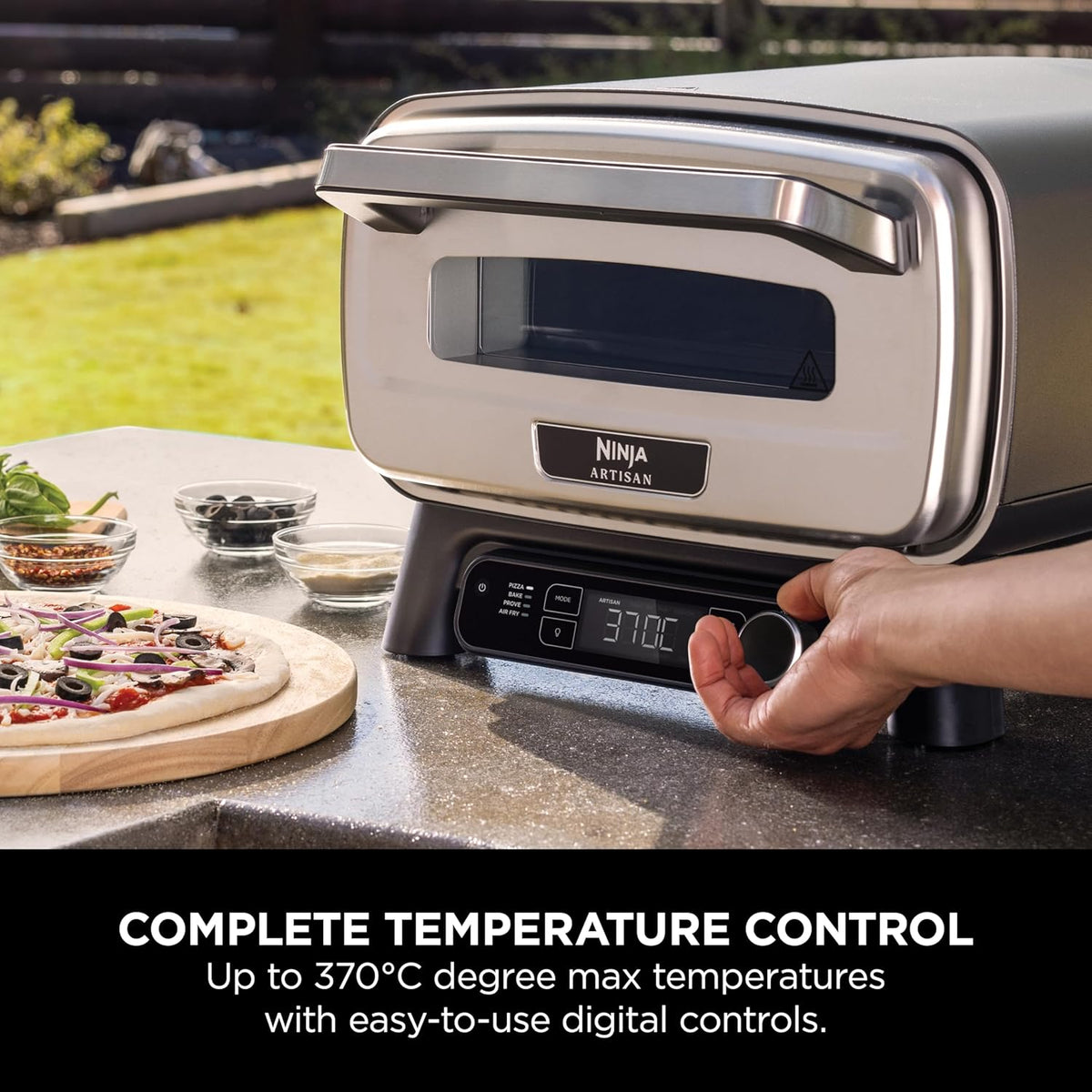 Ninja Artisan MO201UK Electric Outdoor Pizza Oven and Air Fryer - Grey - View 3