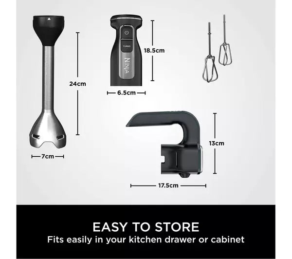 Ninja CI090UK Foodi 2-in-1 Hand Blender & Mixer Black - View 9