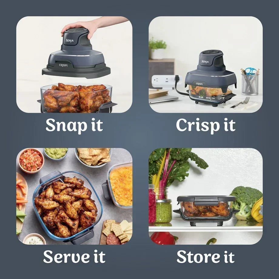 Ninja FN101UKGY CRISPi 4 in 1 Portable Glass Air Fryer Cyber Space - View 11